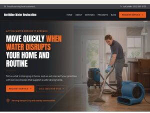 Northline Water Restoration homepage design preview